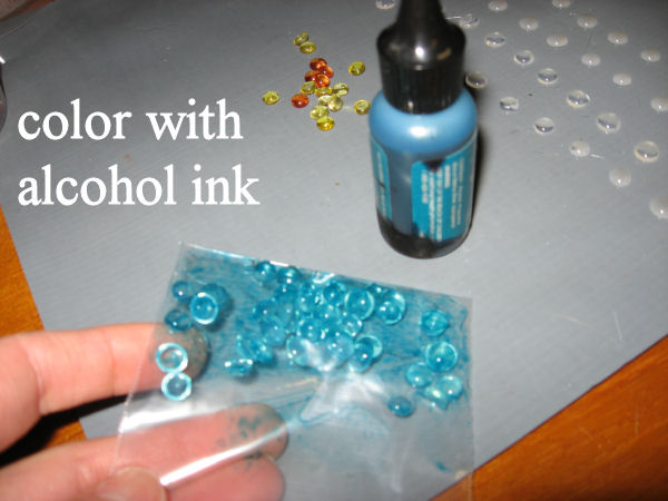 Color the "dew drops" in a baggie, so neat!