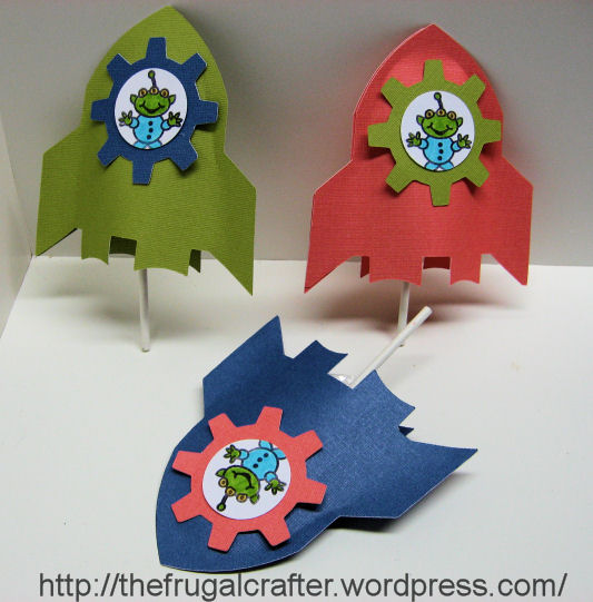 Rocket lollipop holders by Lindsay Weirich