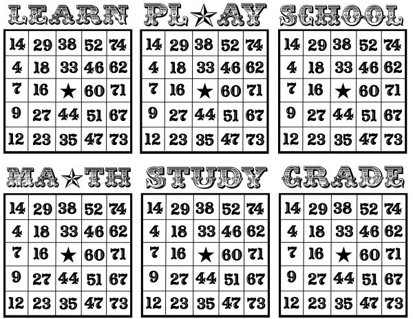 School Bingo Cards Printable Sheet (Lindsay's stamp Stuff)